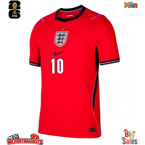 England Jude Bellingham #10 Replica Away Stadium Shirt World Cup 2026 Short Sleeve